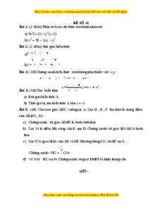 Đề thi cuối học kì 1 Toán 8 năm 2022 - 2023 - Đề 41