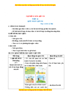 Giáo án Mùa hè vui Âm nhạc 2 Kết nối tri thức