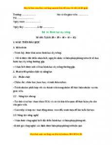 Giáo án Bài 14: Bệnh hại cây trồng Công nghệ 10 Cánh diều
