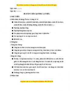 Giáo án Bài ôn cuối chương 1 Toán 10 Cánh diều