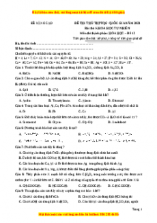 Đề thi THPT Quốc Gia Hóa năm 2023 Beeclass - Đề 22