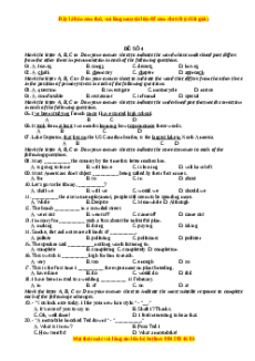 Đề thi trắc nghiệm Tiếng anh 10 năm 2022 - 2023 (Đề 4)