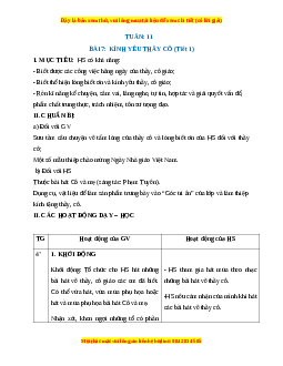 Giáo án HĐTN lớp 1 Tuần 11