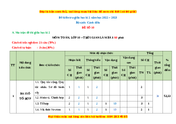 Đề thi giữa kì 2 Toán 10 Cánh diều năm 2022 - 2023 có đáp án (Đề 10)
