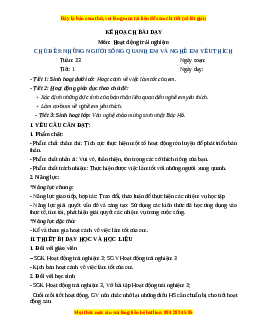 Giáo án HĐTN 3 Tuần 33 Chân trời sáng tạo: Những người sống quanh em và nghề em yêu thích