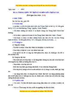 Giáo án Bài 4 Lịch sử 7 Kết nối tri thức (2024): Trung Quốc từ thế kỉ thứ VII đến giữa thế kỉ thứ XIX