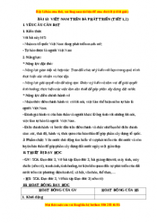 Giáo án Đạo đức 3 Chân trời sáng tạo Bài 13: Việt Nam trên đà phát tiển