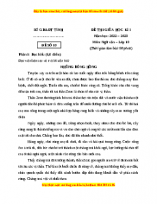 Đề thi giữa học kì 1 Ngữ Văn 10 Cánh diều có đáp án (Đề 10)