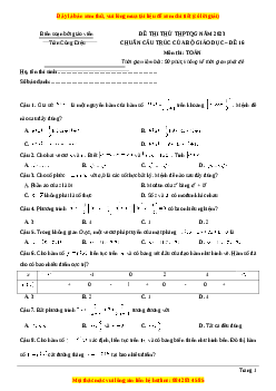 Đề thi thử THPT Quốc Gia môn Toán có đáp án (đề 16 ) - thầy Trần Công Diệu