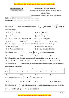 Đề thi thử THPT Quốc Gia môn Toán có đáp án (đề 16 ) - thầy Trần Công Diệu