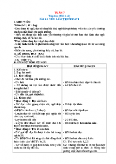 Giáo án Tuần 7 Tiếng việt 2 Kết nối tri thức
