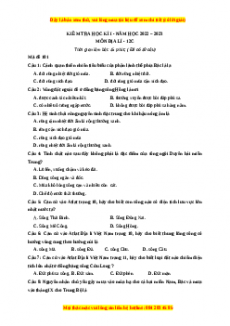 Đề thi học kì 1 Địa lý 12 năm 2023 trường THPT Phan Ngọc Hiển - Cà Mau