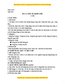 Giáo án Bài 14 KHTN 6 Kết nối tri thức (2024): Một số nhiên liệu