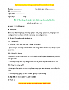 Giáo án Bài 8: Ứng dụng công nghệ hiện đại trong sản xuất phân bón Công nghệ 10 Cánh diều