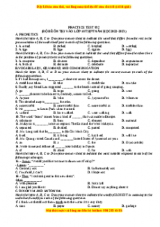 Đề luyện thi vào 10 môn Tiếng anh năm 2023 có đáp án (Đề 32)