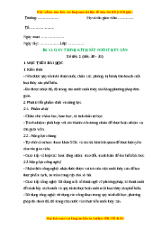 Giáo án Công nghệ 7 Bài 13 (Chân trời sáng tạo): Qui trình kĩ thuật nuôi thủy sản