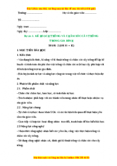 Giáo án Công nghệ 7 Bài dự án 1 (Chân trời sáng tạo): Kế hoạch trồng và chăm sóc cây trồng trong gia đình