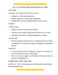 Giáo án Các số đặc trưng do độ phân tán Toán 10 Kết nối tri thức