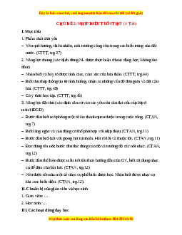Giáo án Âm nhạc  1 Chân trời sáng tạo Nhịp điệu tuổi thơ