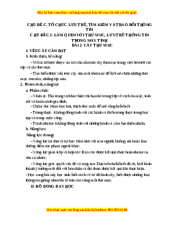 Giáo án Tin học 3 Cánh diều Bài 2: Cây thư mục