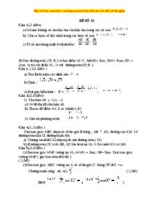Đề thi Toán 9 học kì 1 năm 2022 - 2023 - Đề 33