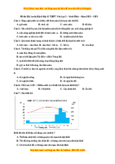 Đề thi học kì 1 Địa lý 12 năm 2023 trường THPT Yên Lạc 2 - Vĩnh Phúc
