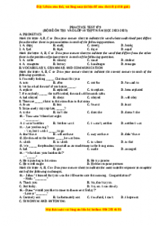 Đề luyện thi vào 10 môn Tiếng anh năm 2023 có đáp án (Đề 79)