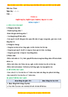 Giáo án Bảng nhân 7 Toán 3 Chân trời sáng tạo