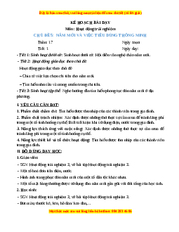 Giáo án HĐTN 3 Tuần 17 Chân trời sáng tạo : Năm mới và việc tiêu dùng thông minh