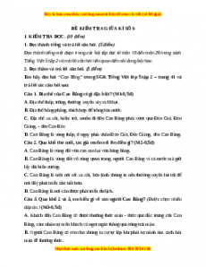 Đề thi giữa kì 2 Tiếng Việt lớp 5 năm 2023 (Đề 6)