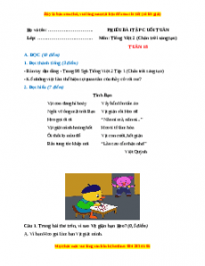 Bài tập cuối tuần Tiếng việt lớp 2 Tuần 18 Chân trời sáng tạo (có lời giải)