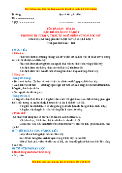 Giáo án Bài 15 Địa lí 7 Kết nối tri thức (2024): Đặc điểm dân cư xã hội. Phương thức khai thác tự nhiên bền vững ở Bắc Mĩ