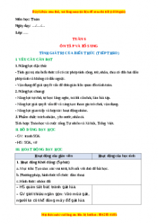 Giáo án Tính giá trị của biểu thức Toán 3 Chân trời sáng tạo