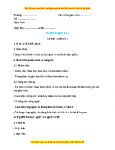 Giáo án Công nghệ 6 Ôn tập Học kì 1 (Chân trời sáng tạo)