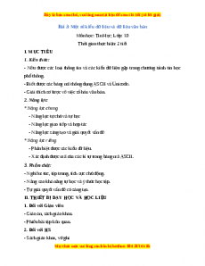 Giáo án Tin học 10 Bài 3 (Kết nối tri thức): Một số kiểu dữ liệu và dữ liệu văn bản