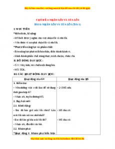 Giáo án Nhận lỗi và sửa lỗi Đạo đức 2 Kết nối tri thức