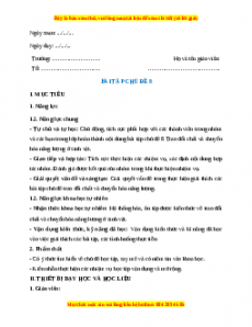 Giáo án Sinh học 7 Cánh diều Bài tập (Chủ đề 8)