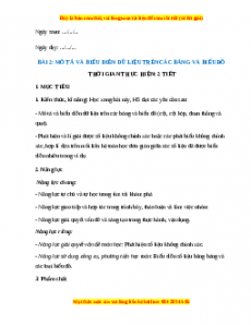 Giáo án Mô tả và biểu diễn dữ liệu trên các bảng và biểu đồ Toán 10 Chân trời sáng tạo