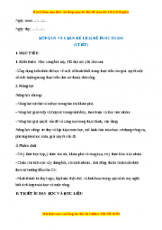 Giáo án Hộp quà và chân đế để lịch của em Toán 7 Kết nối tri thức