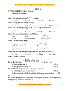 Đề thi Toán 9 học kì 1 năm 2022 - 2023 - Đề 42