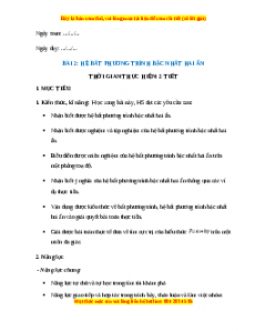 Giáo án Hệ Phương Trình Bậc Nhất Hai Ẩn Toán 10 Cánh diều