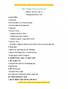 Giáo án Tin học 10 Bài 6 (Kết nối tri thức): Dữ liệu âm thanh và hình ảnh