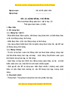 Giáo án Bài 25 Vật lí 10 Kết nối tri thức (2024): Động năng. Thế năng