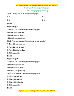 Lý thuyết Công nghệ 10 Kết nối tri thức (cả năm)