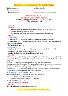 Giáo án Bài 2 Địa lí 7 Kết nối tri thức (2024): Đặc điểm dân cư xã hội Châu Âu