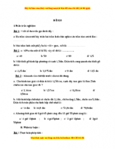 Bộ đề thi Toán 5 học kì 2 năm 2022 - 2023 - Đề 20