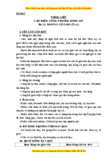 Giáo án Bàn tay cô giáo (T1+2) Tiếng việt 3 Kết nối tri thức