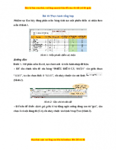 Lý thuyết Bài 10: Thực hành tổng hợp
