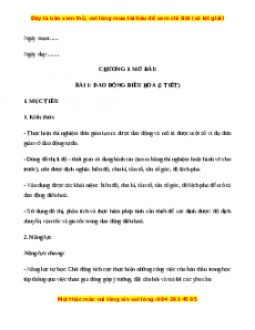 Giáo án Dao động điều hòa Vật lí 11 Cánh diều