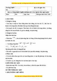 Giáo án Bài 14: Tính biến thiên của enthalpy của phản ứng hóa học Hóa học 10 Chân trời sáng tạo